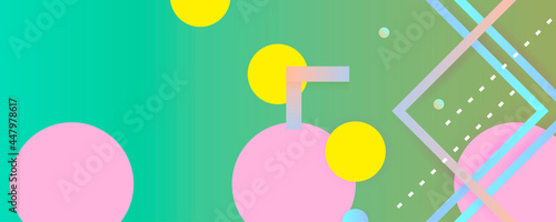 Pastel colorful geometric elements abstract background papercut style. Punchy art pastels vector abstract pink background texture design