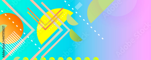 Pastel colorful geometric elements abstract background papercut style. Punchy art pastels vector abstract pink background texture design