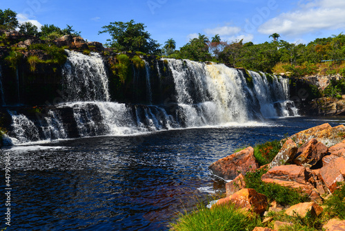 The Cachoeira Grande waterfall  just outside the Serra do Cip   National Park  Minas Gerais state  Brazil