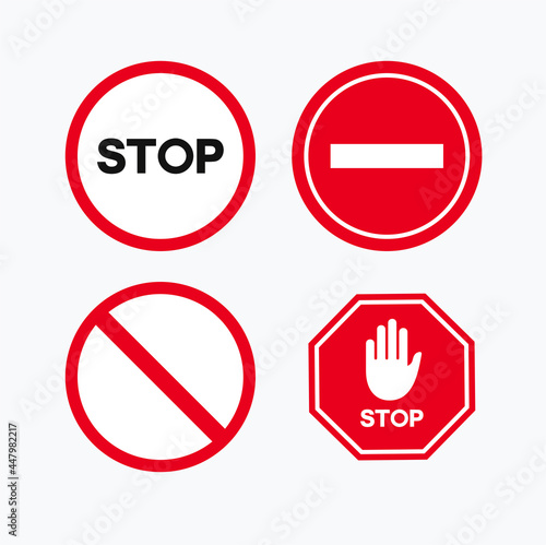 a collections of traffic sign, stop sign, vector art.