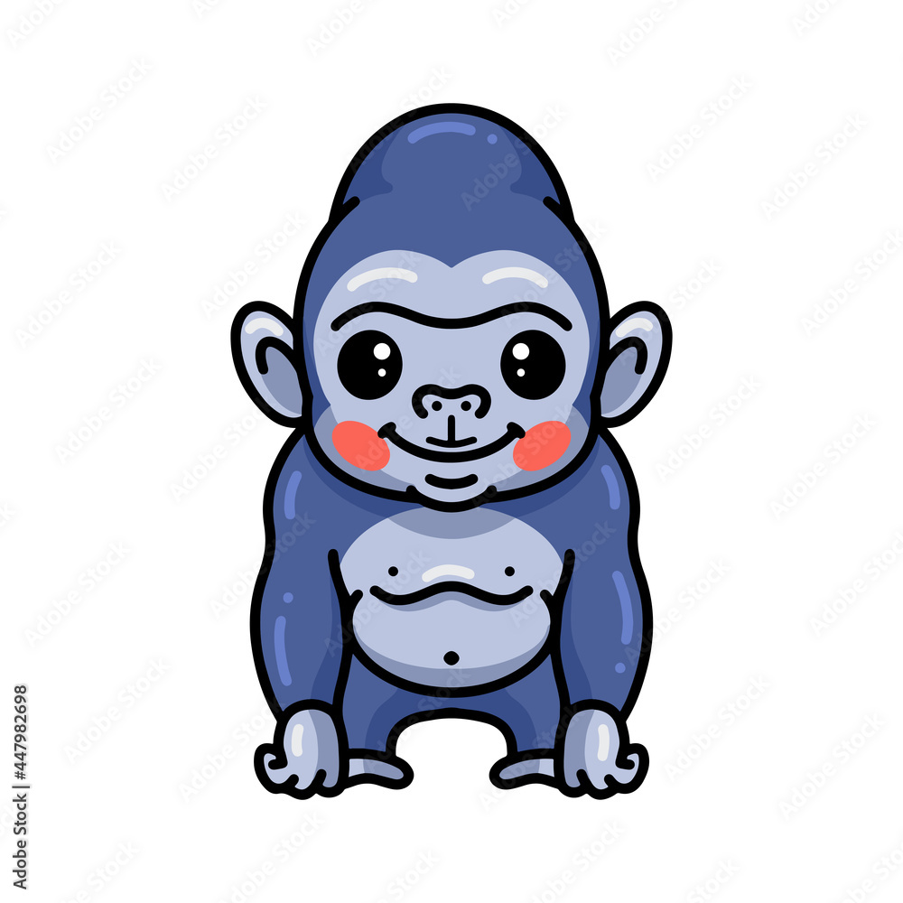 Cute baby gorilla cartoon posing Cute baby gorilla cartoon posing
