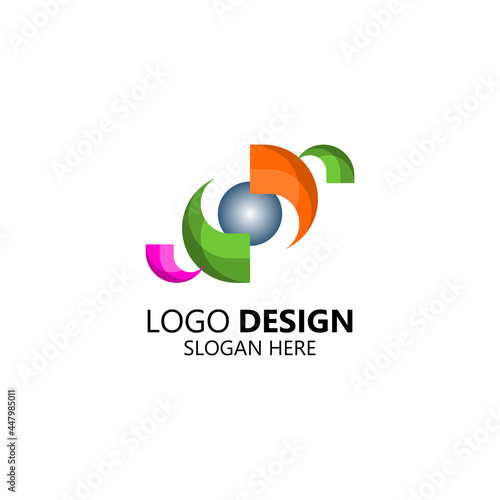3d technology molecule logo design