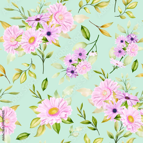 hand drawn chrysanthemum seamless pattern © lukasdedi