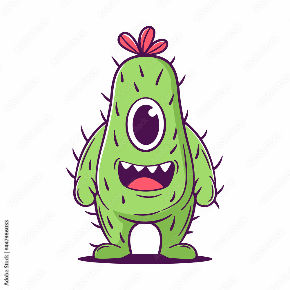 Fototapeta premium Cute cartoon monster. funny fantastic creatures vector