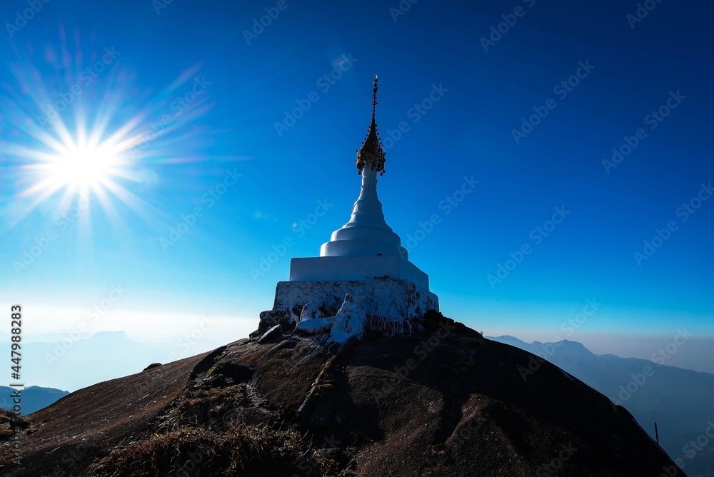 Mulayit Monastery Pagoda for men only : Moei Wadi,Myanmar.