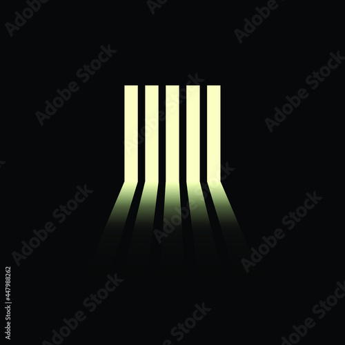 Jail Ventilation with Light Icon. prison Symbol. Law and Justice Vector Illustration.