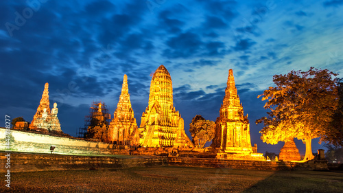 Wat Chaiwattanaram,Old Temple wat Chaiwatthanaram of Ayutthaya Province( Ayutthaya Historical Park )Asia Thailand
