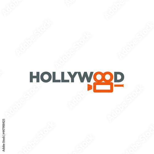Hollywood Logotype. Wordmark design. Vector Logo and Illustration.