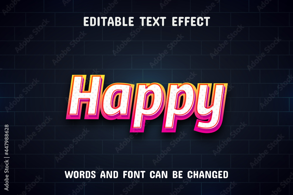 Happy text - editable text effect