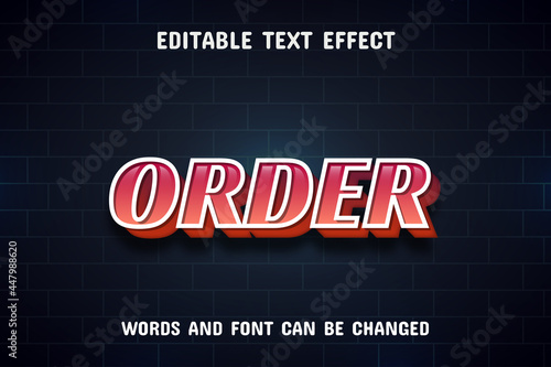 Order text - editable text effect