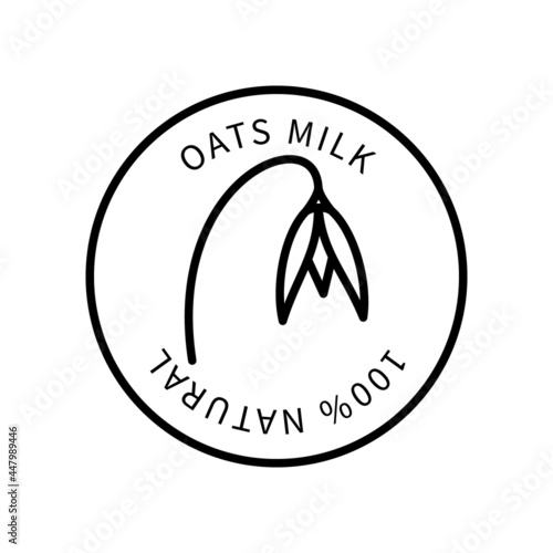 Line Icon Oats In A Simple Style. Natural Product Containing Milk. Vector sign in a simple style isolated on a white background.