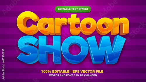 cartoon show comic game editable text effect style template