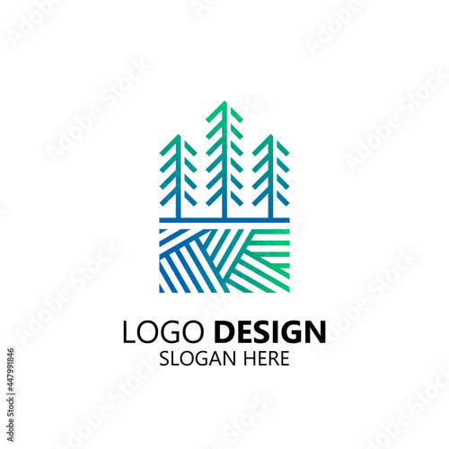 spruce and landscape logo design
