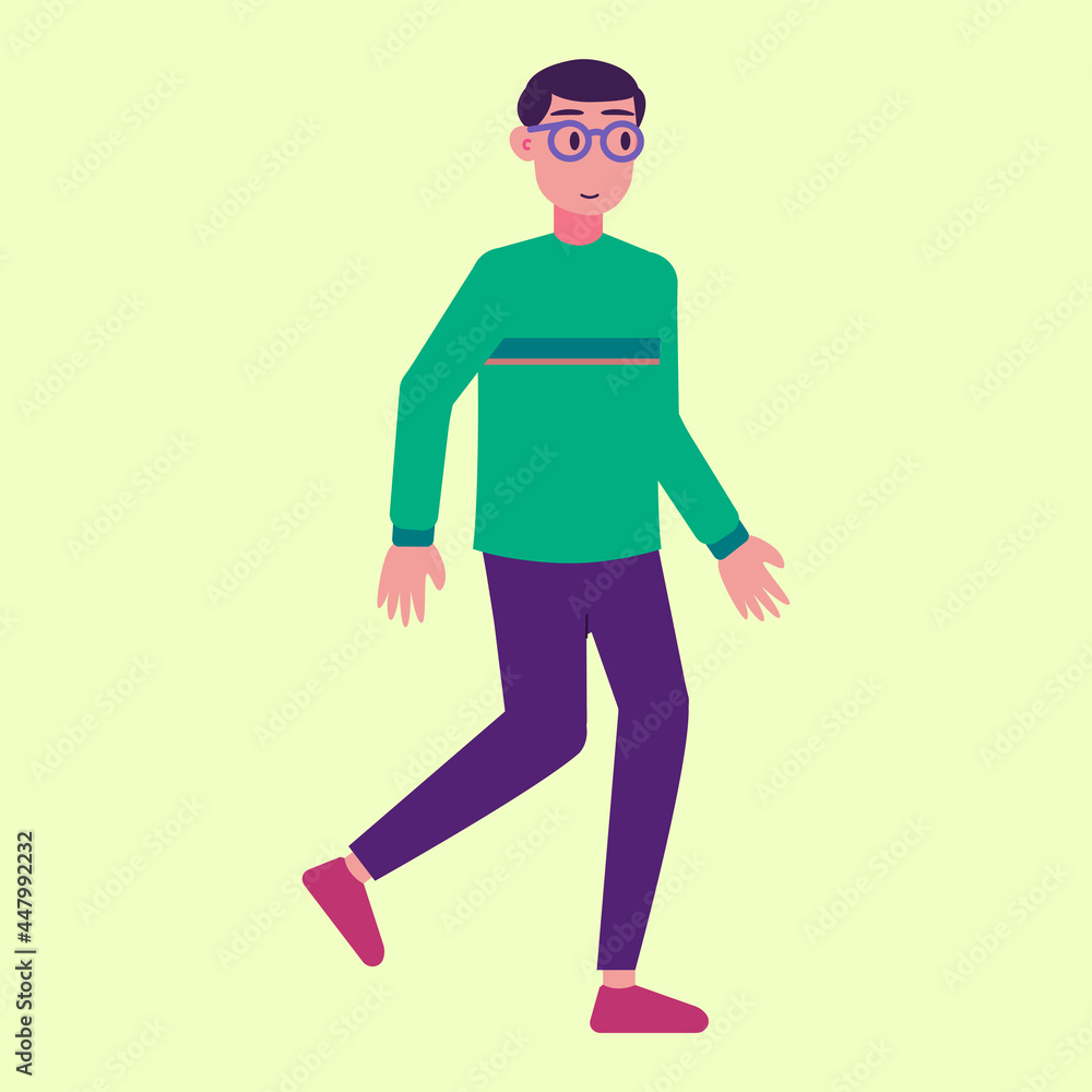 Youth man with walking pose Youth man with walking pose