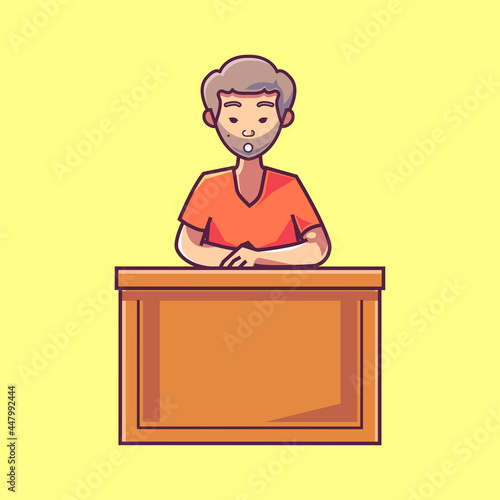 Criminal trial concept: The criminal is dumbfounded
