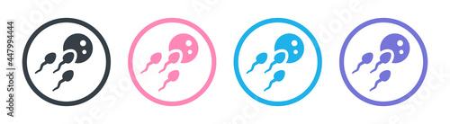 Conception of egg and sperm icon vector illustration.