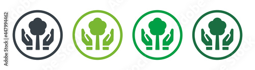 Conservation, protection of environment icon. Natural concept