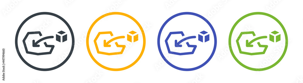 Import box inside a country vector icon. Package importation concept Import box inside a country vector icon. Package importation concept