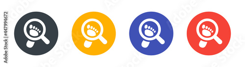 Evidence icon. Footprints investigating vector icon. Detective concept