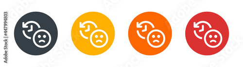Deep regrets, feel sad, repentant, disappointed over in the past icon. Vector illustration.