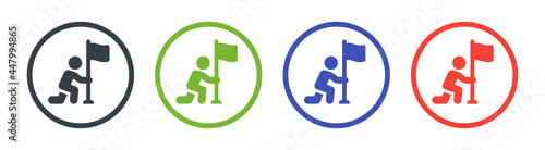 Surrender, capitulate, give up, flag of defeat icon vector illustration.