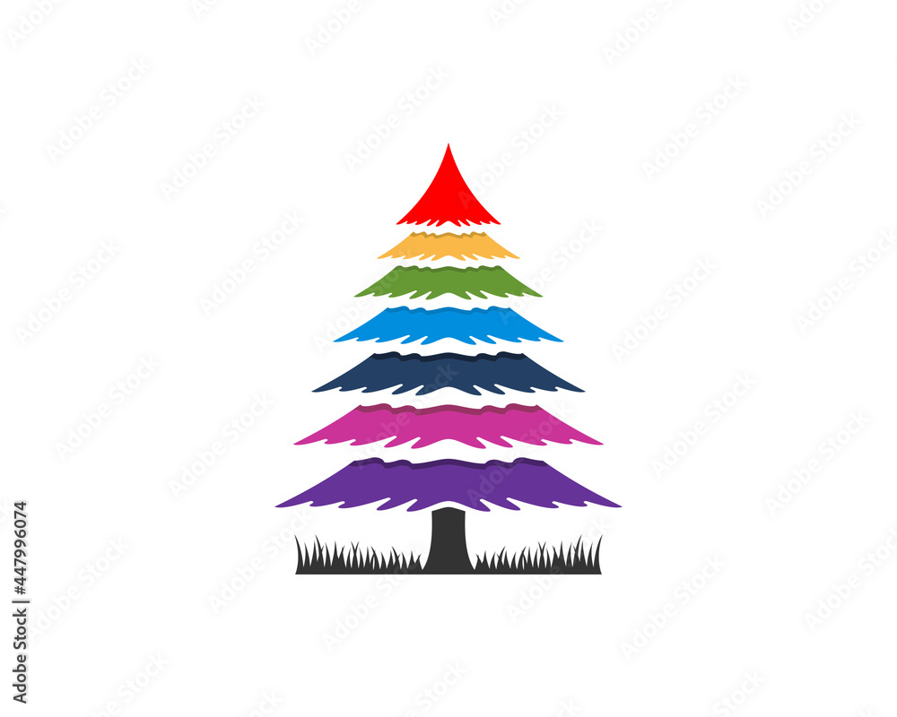 Christmas tree with rainbow color