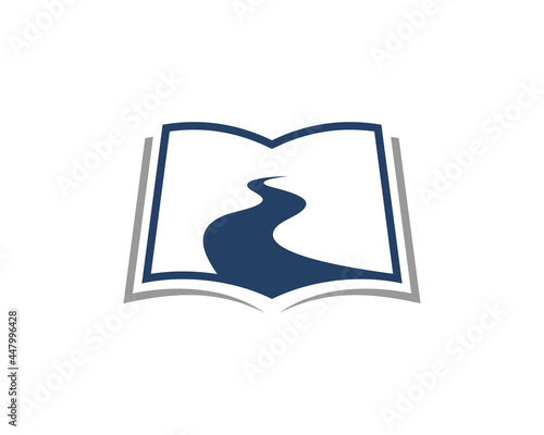 Open the book page with roadway in the middle