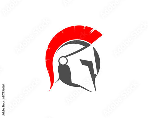 Spartan helmet silhouette vector illustration logo