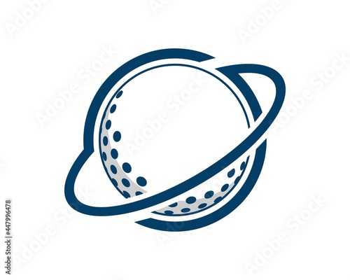 Abstract Ring planet with golf ball inside