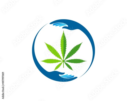 Circular hand care with cannabis leaf inside