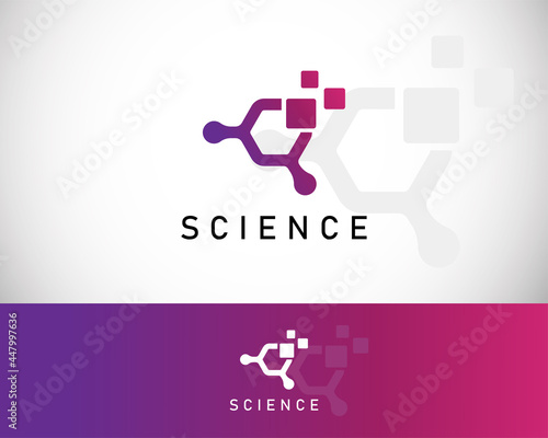 science tech logo creative molecule sign symbol design concept icon