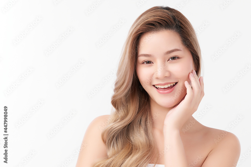 Beautiful young asian woman with clean fresh skin on white background, Face care, Facial treatment, Cosmetology, beauty and spa, Asian women portrait. Beautiful young asian woman with clean fresh skin on white background, Face care, Facial treatment, Cosmetology, beauty and spa, Asian women portrait.