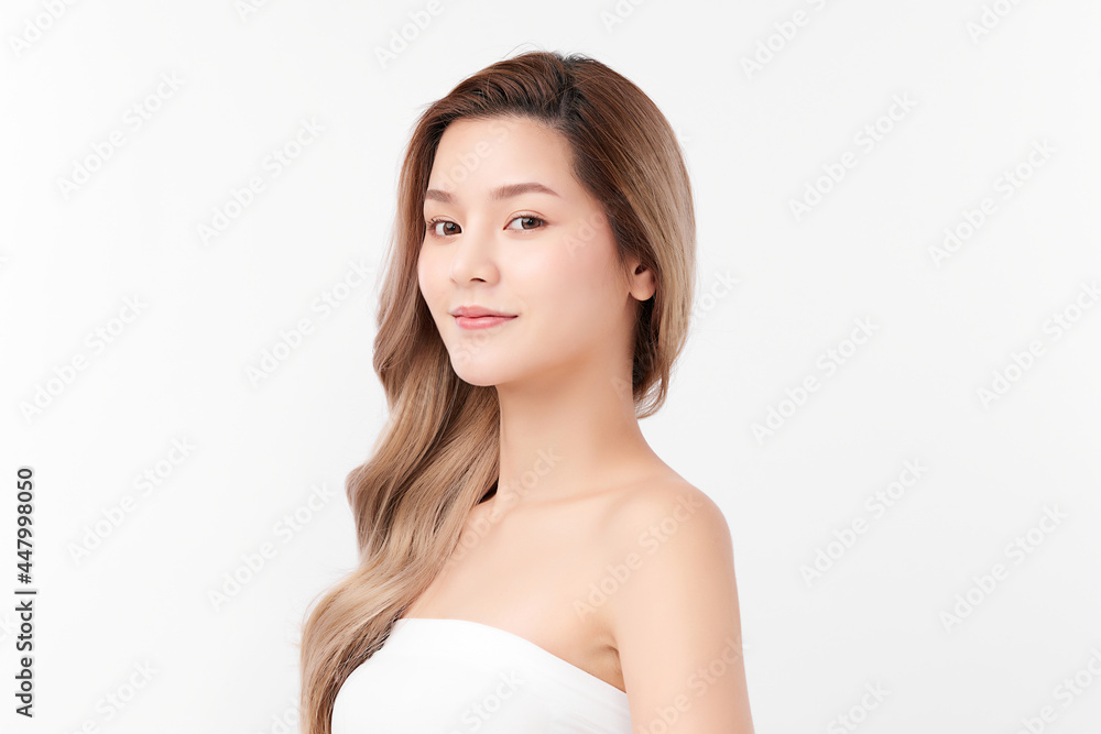 Beautiful young asian woman with clean fresh skin on white background, Face care, Facial treatment, Cosmetology, beauty and spa, Asian women portrait. Beautiful young asian woman with clean fresh skin on white background, Face care, Facial treatment, Cosmetology, beauty and spa, Asian women portrait.