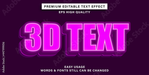 Editable 3D text effect