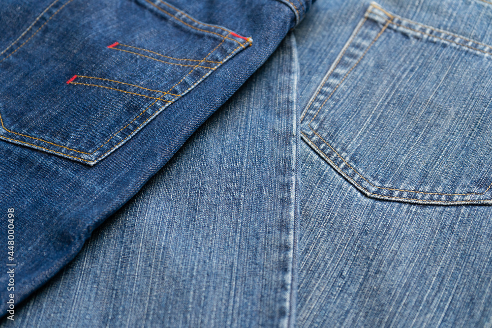 Blue Jeans and bleached background,denim with seam of fashion design with pocket. Blue Jeans and bleached background,denim with seam of fashion design with pocket.