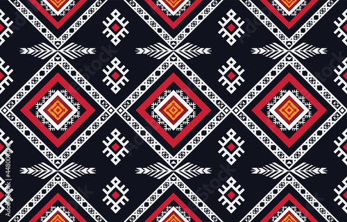 Wallpaper Mural Geometric ethnic oriental ikat pattern traditional Design for background,fabric,wrapping,clothing,wallpaper,Batik,carpet,embroidery style. Torontodigital.ca