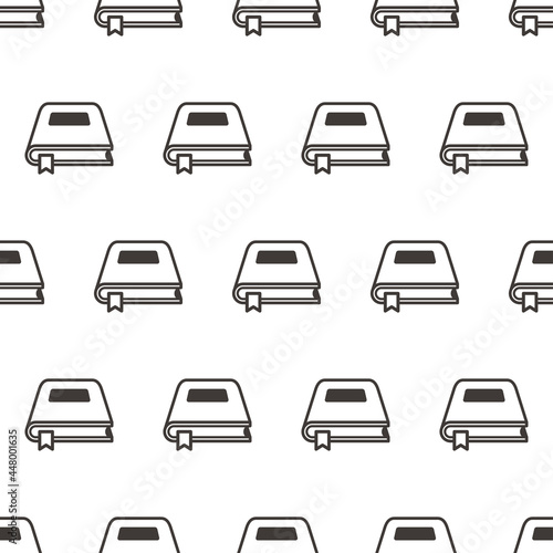 Simple seamless pattern of black line art books colored cartoon style illustration background template vector