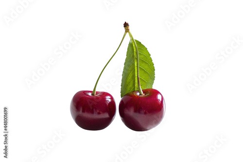 cherries isolated on white background clipping path