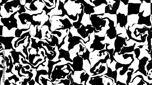 Psychedelic pattern of black and white flowing mix background photo