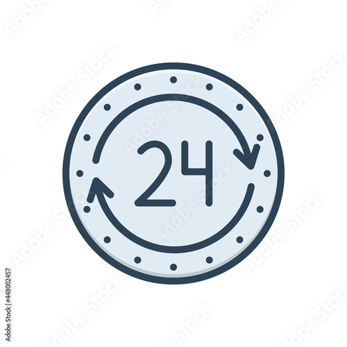 Color illustration icon for 24h agency 