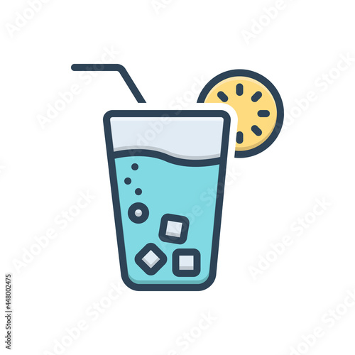 Color illustration icon for juice