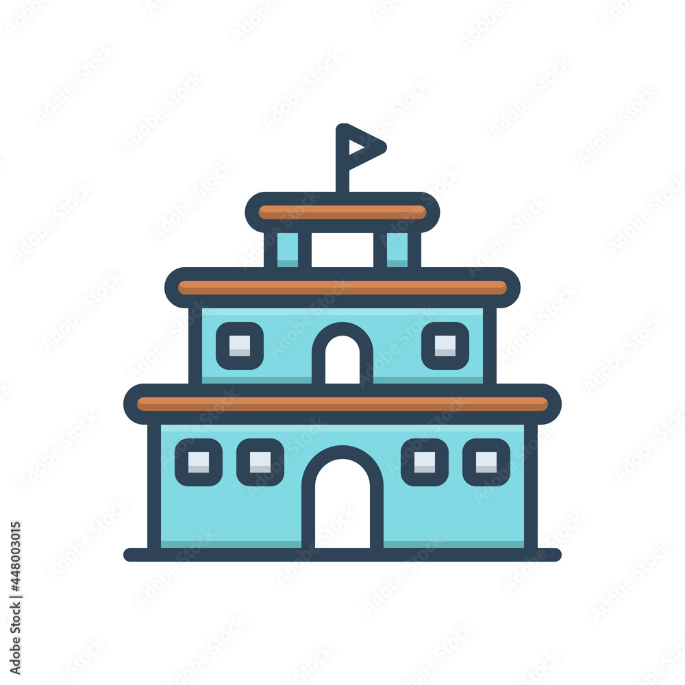 Obraz premium Color illustration icon for campus school