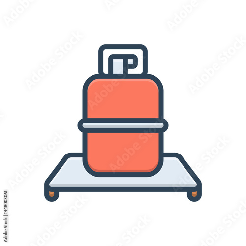 Color illustration icon for gas fuel 