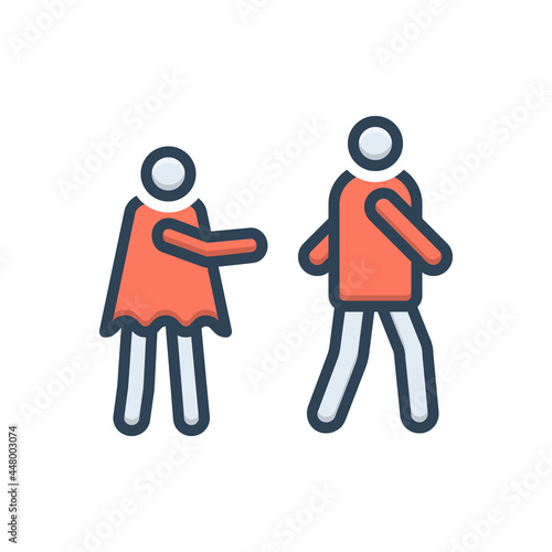 Color illustration icon for ignore 