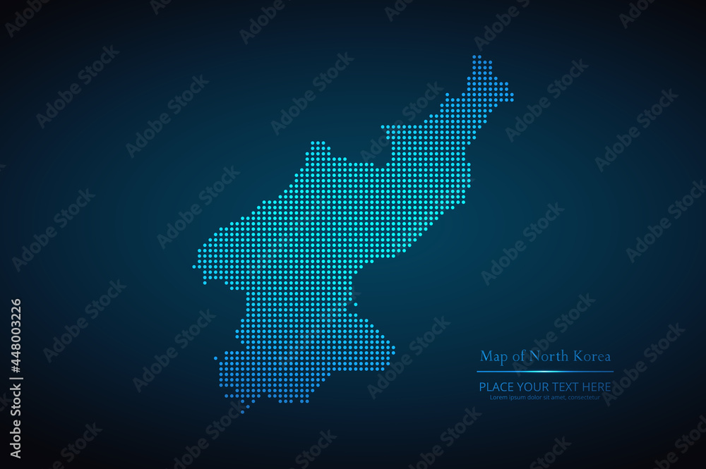 Dotted map of North Korea. Vector EPS10.