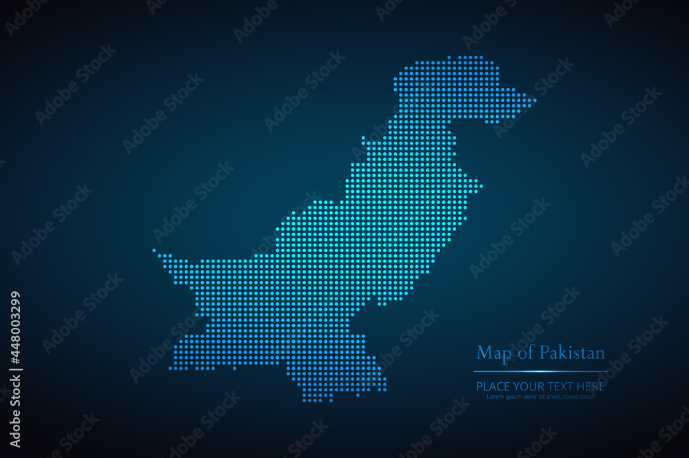 Dotted map of Pakistan. Vector EPS10.