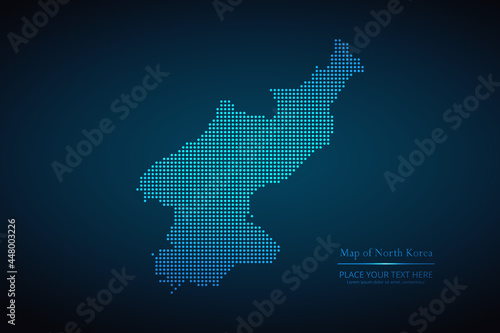 Dotted map of North Korea. Vector EPS10.