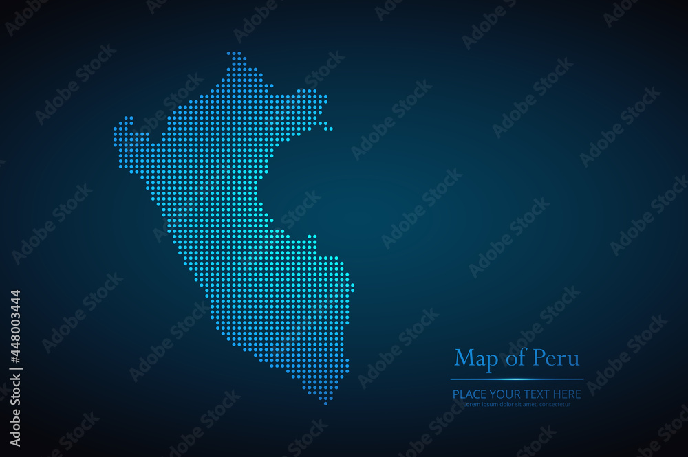 Dotted map of Peru. Vector EPS10. Dotted map of Peru. Vector EPS10.