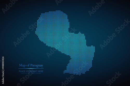 Dotted map of Paraguay. Vector EPS10.