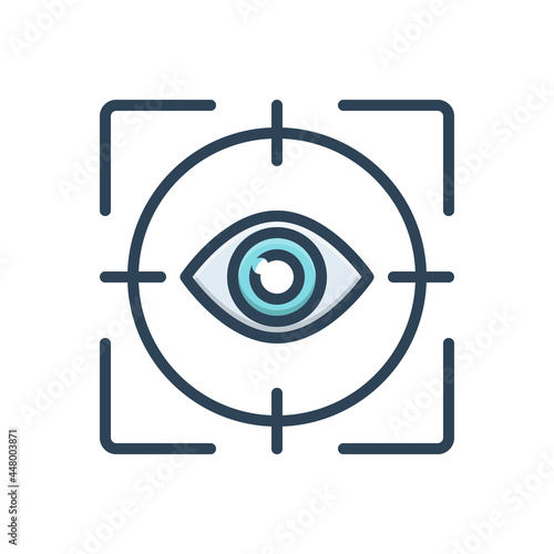 Color illustration icon for gaze stare 